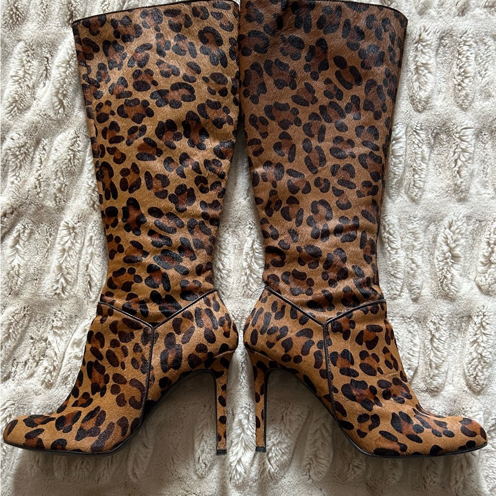 Leopard  Knee-High Boots